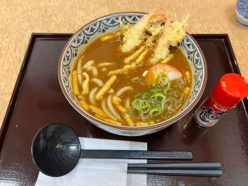 海老天カレーうどん